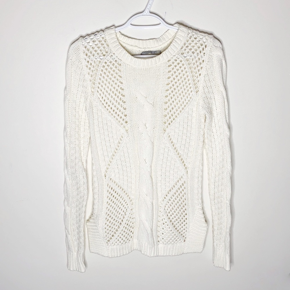 Rubbish cable open knit off white sweater size M